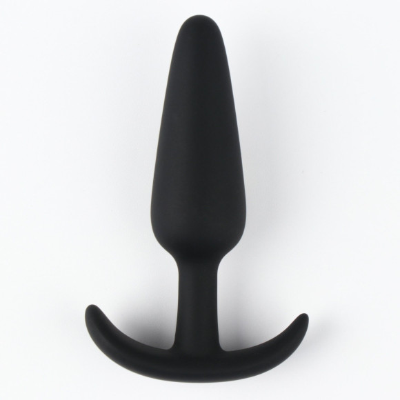 Черная силиконовая анальная пробка без вибрации - 8,5 см. Черная силиконовая анальная пробка без вибрации - 8,5 см.