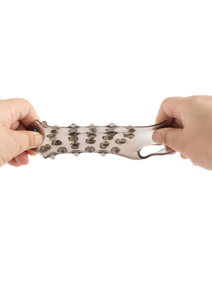 Дымчатая насадка на пенис с выпуклостями - 11 см. Дымчатая насадка на пенис с выпуклостями - 11 см.