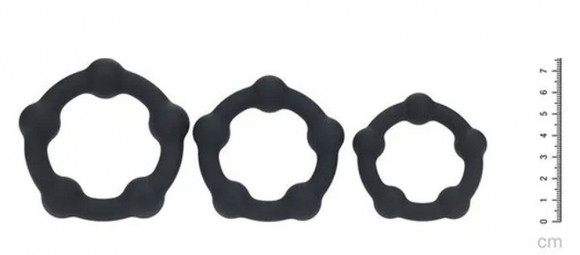 Набор из 3 эрекционных колец Beaded Silicone Cockring Set Набор из 3 эрекционных колец Beaded Silicone Cockring Set