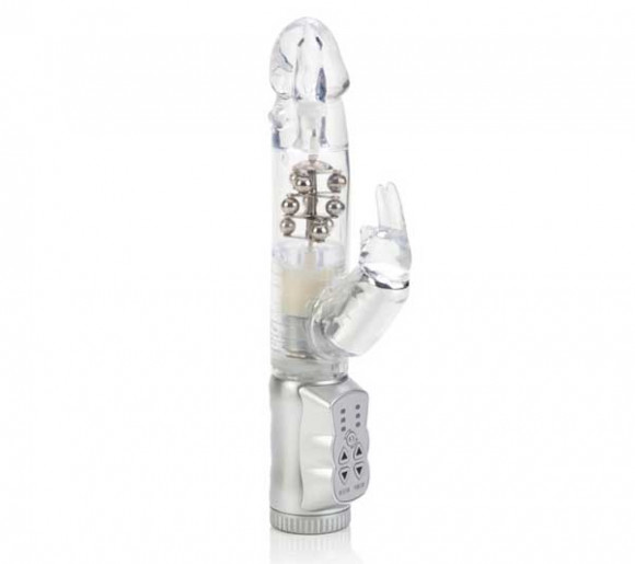 Прозрачный водонепроницаемый вибромассажер JACK RABBIT