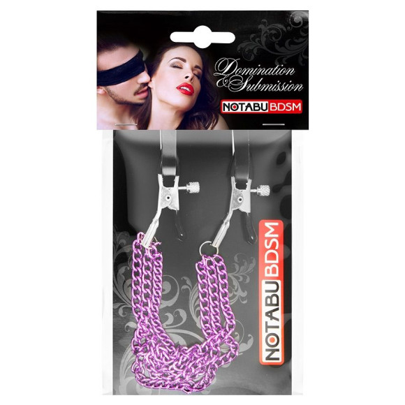 Оригинальные зажимы на соски с тройной розовой цепочкой Оригинальные зажимы на соски с тройной розовой цепочкой