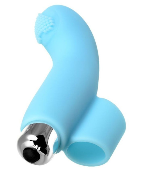 Голубая вибронасадка на палец JOS DANKO для точки G - 9,5 см. Голубая вибронасадка на палец JOS DANKO для точки G - 9,5 см.