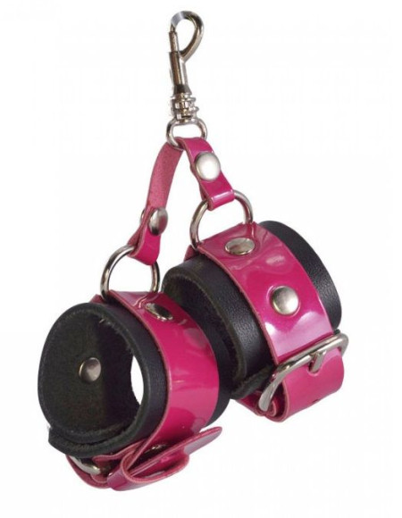Розово-черный брелок  Наручники 