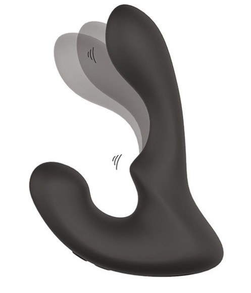 Чёрный массажер простаты с 2 моторами BOOTY ROCKER Чёрный массажер простаты с 2 моторами BOOTY ROCKER