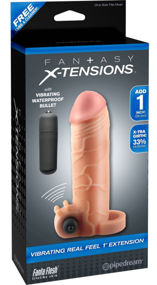 Телесная вибронасадка с кольцом Vibrating Real Feel 1 Extension - 14 см. Телесная вибронасадка с кольцом Vibrating Real Feel 1 Extension - 14 см.