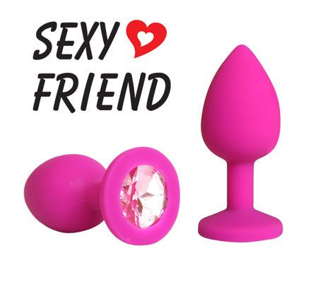 Розовая конусовидная анальная пробка с розовым кристаллом - 7,3 см. Розовая конусовидная анальная пробка с розовым кристаллом - 7,3 см.