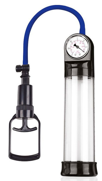 Прозрачная вакуумная помпа Sex Expert с манометром Прозрачная вакуумная помпа Sex Expert с манометром