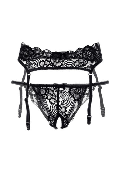 Кружевной пояс с пажами для чулок и трусики Deborah Кружевной пояс с пажами для чулок и трусики Deborah