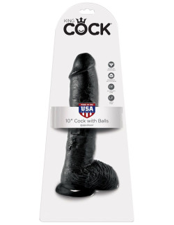 Реалистичный чёрный фаллоимитатор-гигант 10 Cock with Balls - 25,4 см. Реалистичный чёрный фаллоимитатор-гигант 10 Cock with Balls - 25,4 см.