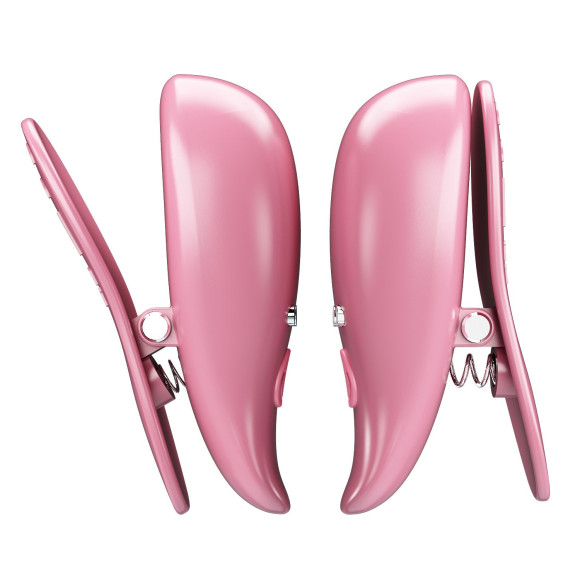 Розовые вибромассажеры для сосков с пультом ДУ Cayley Розовые вибромассажеры для сосков с пультом ДУ Cayley