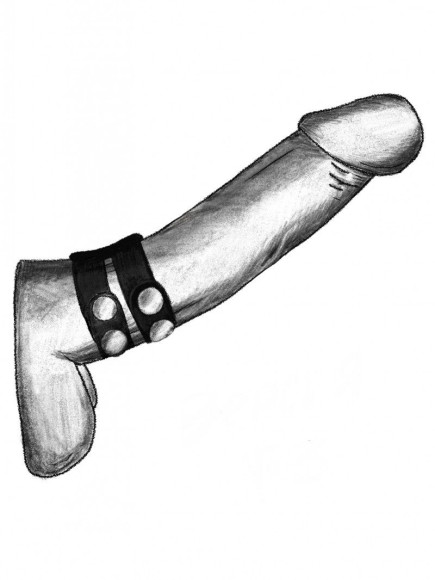 Черное широкое двойное лассо-утяжка на кнопках Черное широкое двойное лассо-утяжка на кнопках