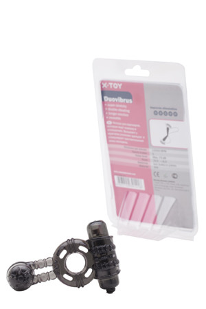 Пепельное стимулирующее кольцо с вибрацией Duovibrus II