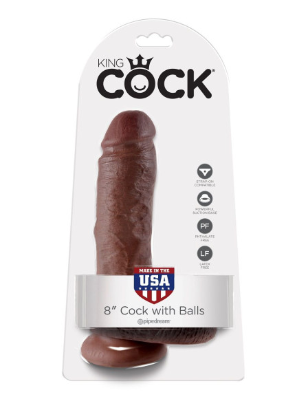 Коричневый фаллоимитатор 8 Cock with Balls - 21,3 см. Коричневый фаллоимитатор 8 Cock with Balls - 21,3 см.