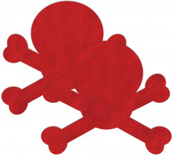 Красные пестис на грудь в форме черепов Красные пестис на грудь в форме черепов