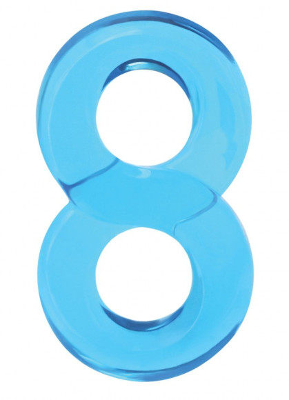 Голубое эрекционное кольцо с подхватом мошонки Lucky 8 Голубое эрекционное кольцо с подхватом мошонки Lucky 8
