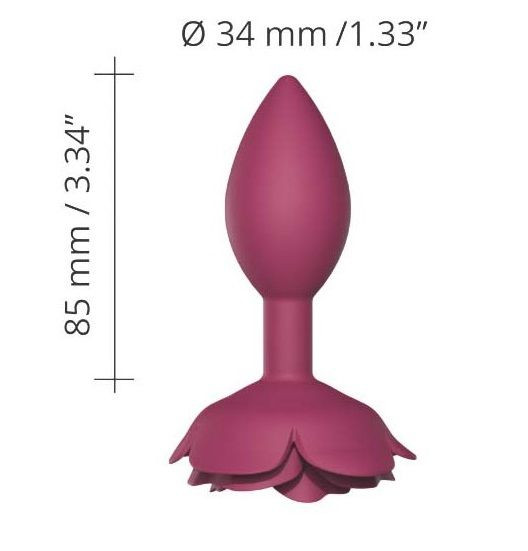 Сливовая анальная пробка с ограничителем-розой Open Rose Size M Butt Plug Сливовая анальная пробка с ограничителем-розой Open Rose Size M Butt Plug