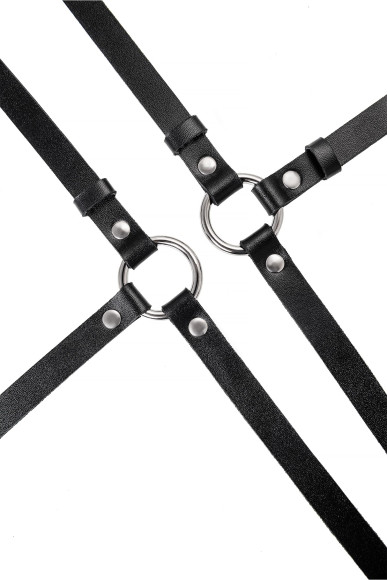 Черная кожаная портупея «Осанка»