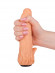 Телесная гелевая насадка-фаллос с клиторальными лепестками - 18,5 см. Телесная гелевая насадка-фаллос с клиторальными лепестками - 18,5 см.