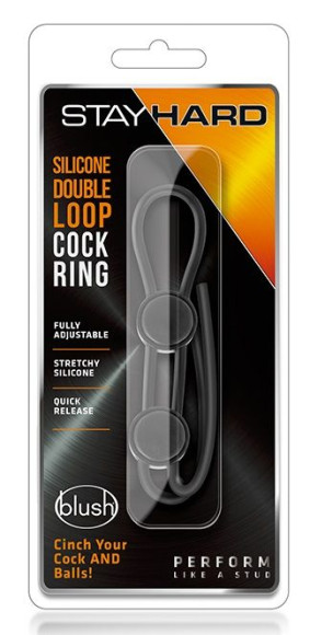Черное двойное эрекционное лассо Silicone Double Loop Cock Ring Черное двойное эрекционное лассо Silicone Double Loop Cock Ring