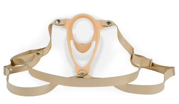 Телесный эректор-ложечка с фиксацией на ремешках MEN STYLE Телесный эректор-ложечка с фиксацией на ремешках MEN STYLE