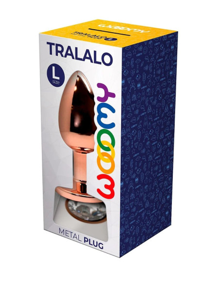 Золотистая анальная втулка Wooomy Tralalo L с прозрачным кристаллом - 9 см. Золотистая анальная втулка Wooomy Tralalo L с прозрачным кристаллом - 9 см.