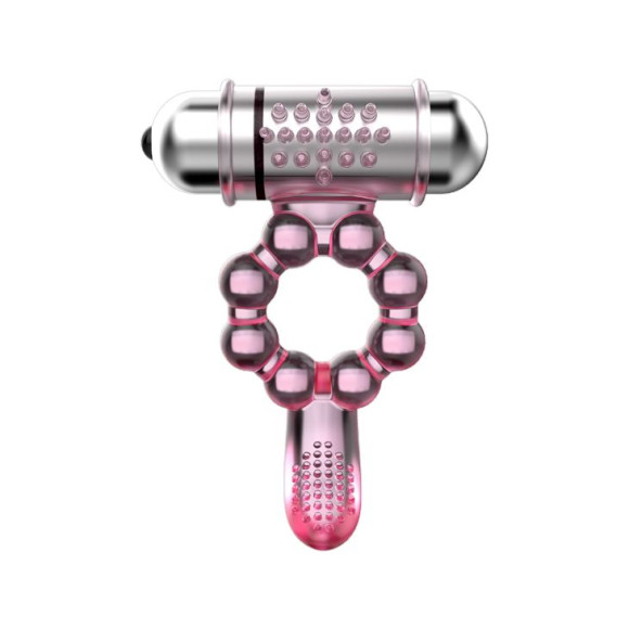 Розовое эрекционное кольцо с вибростимуляцией клитора Baile Розовое эрекционное кольцо с вибростимуляцией клитора Baile