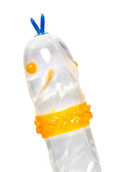 Стимулирующий презерватив «Медвежий капкан» с ароматом клубники - 1 шт. Стимулирующий презерватив «Медвежий капкан» с ароматом клубники - 1 шт.