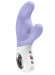Сиреневый вибратор с клиторальным стимулятором Miss Bi - 17 см.