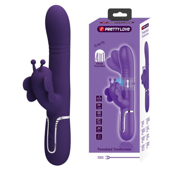 Фиолетовый вибратор-кролик Ridgely - 22,6 см. Фиолетовый вибратор-кролик Ridgely - 22,6 см.