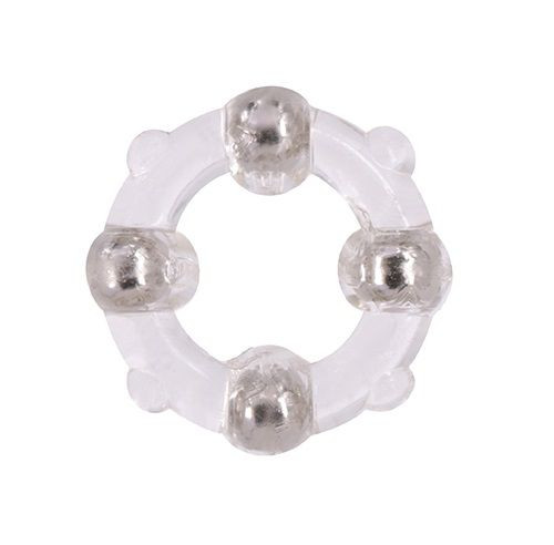 Эрекционное кольцо с 4 бусинами MENZSTUFF STUD RING CLEAR Эрекционное кольцо с 4 бусинами MENZSTUFF STUD RING CLEAR