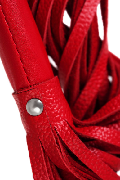 Красная кожаная плеть с петлёй - 50 см. Красная кожаная плеть с петлёй - 50 см.