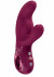 Бордовый вибратор с клиторальным стимулятором Miss Bi - 17 см.