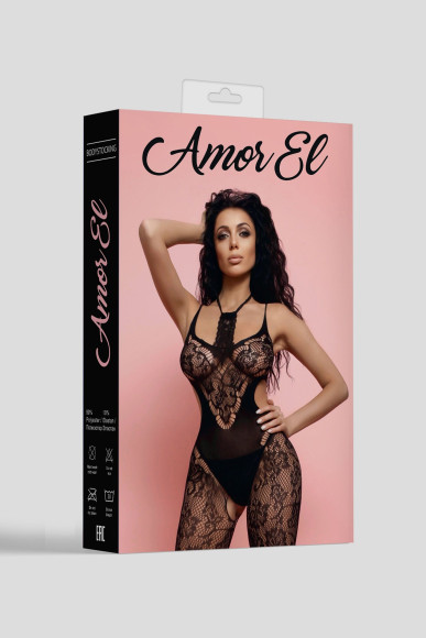 Комбинезон с бретельками и декоративной ажурной вставкой на шее Комбинезон с бретельками и декоративной ажурной вставкой на шее