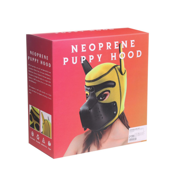 Белая неопреновая БДСМ-маска Puppy Play Белая неопреновая БДСМ-маска Puppy Play