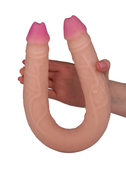 Двусторонний фаллоимитатор из неоскин - 49,5 см. Двусторонний фаллоимитатор из неоскин - 49,5 см.