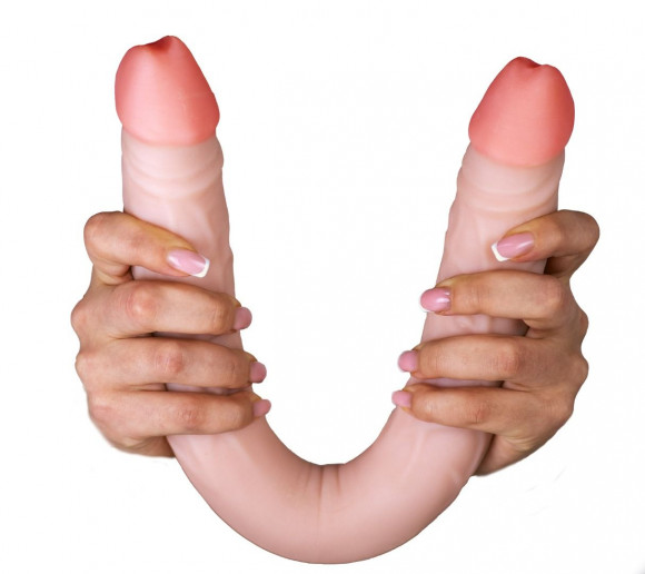 Двусторонний фаллоимитатор из неоскин - 49,5 см. Двусторонний фаллоимитатор из неоскин - 49,5 см.