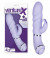 Фиолетовый вибратор с клиторальным стимулятором - 11,4 см.