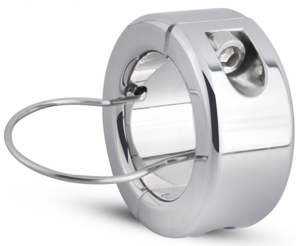 Серебристый утяжелитель для мошонки и пениса Sinner Metal Cock And Ball Lock Medium Серебристый утяжелитель для мошонки и пениса Sinner Metal Cock And Ball Lock Medium