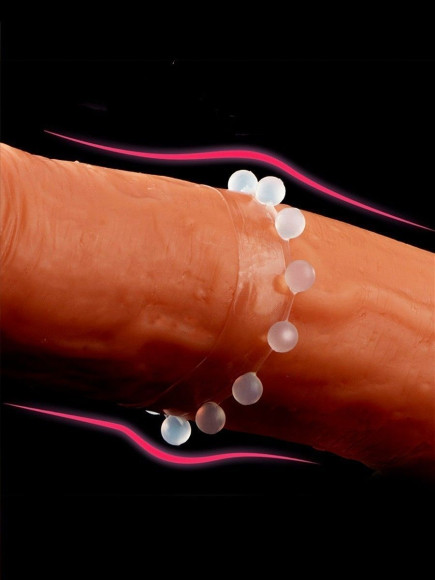 Эрекционное кольцо со стимулирующими шариками сверху и снизу