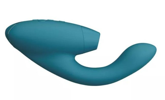 Бирюзовый вибратор Womanizer Duo 2 с бесконтактной клиторальной стимуляцией Бирюзовый вибратор Womanizer Duo 2 с бесконтактной клиторальной стимуляцией