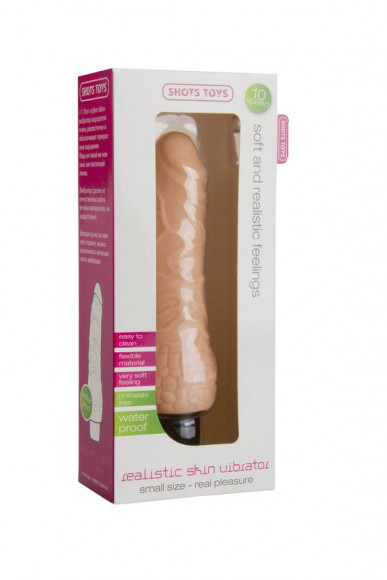 Телесный вибратор-реалистик Realistic Skin Vibrator Small - 16,3 см.