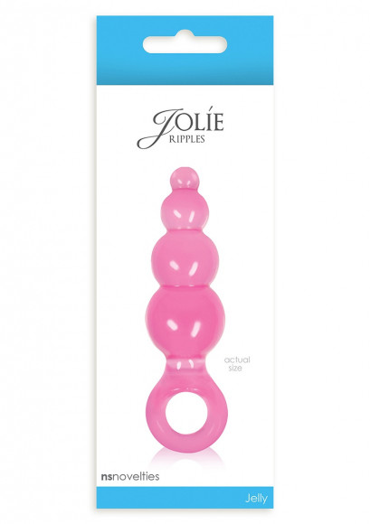 Малая розовая анальная пробка Jolie - Ripples