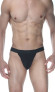 Черные мужские трусы-стринги на широкой резинке Don Moris