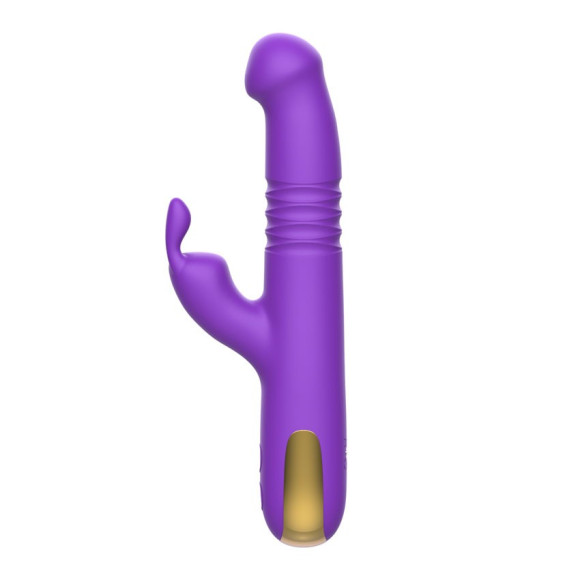 Фиолетовый вибратор-ротатор со стимулятором клитора и возвратно-поступательными движениями - 22,4 см. Фиолетовый вибратор-ротатор со стимулятором клитора и возвратно-поступательными движениями - 22,4 см.
