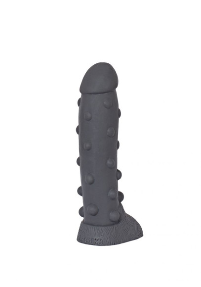 Тёмно-серый фаллоимитатор Троллик с крупными шишечками - 27 см. Тёмно-серый фаллоимитатор Троллик с крупными шишечками - 27 см.