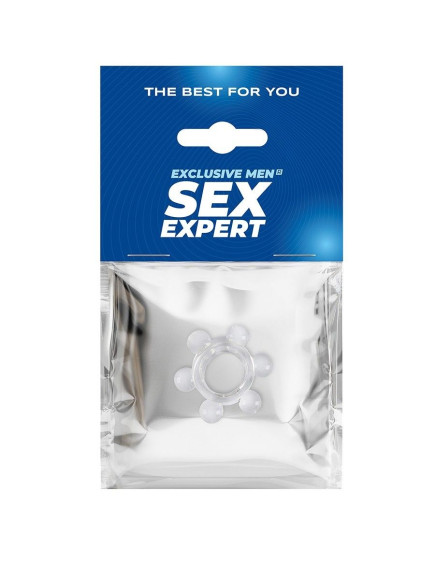 Прозрачное эластичное эрекционное кольцо с 6 шариками Прозрачное эластичное эрекционное кольцо с 6 шариками