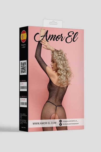 Боди-комбинезон с рукавами 3/4 и открытым доступом Боди-комбинезон с рукавами 3/4 и открытым доступом