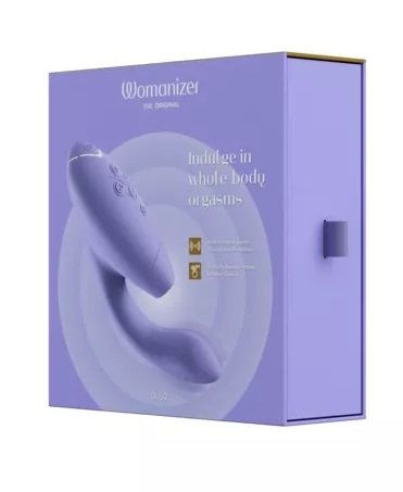 Сиреневый вибратор Womanizer Duo 2 с бесконтактной клиторальной стимуляцией Сиреневый вибратор Womanizer Duo 2 с бесконтактной клиторальной стимуляцией