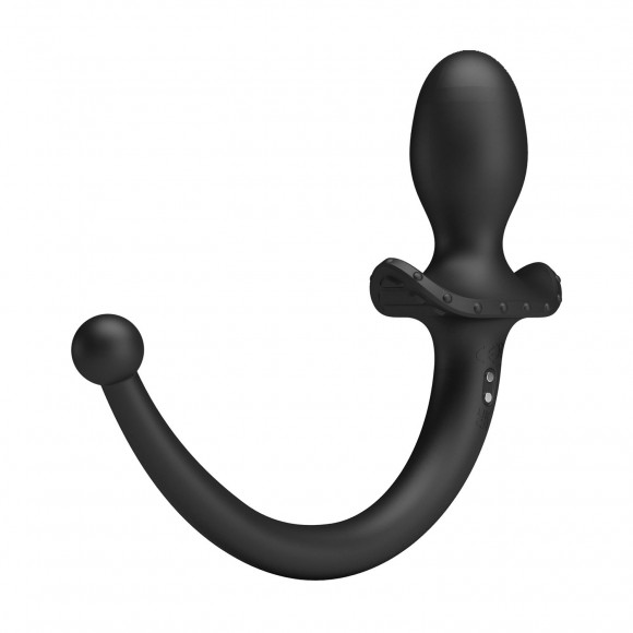 Черная анальная вибропробка с хвостом Anthony