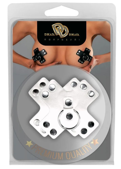 Белые пэстисы-кресты на грудь с кольцом Белые пэстисы-кресты на грудь с кольцом